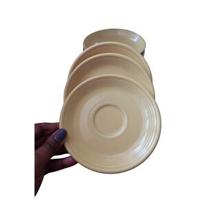 6 Homer Laughlin Fiesta Saucer Plates Canary Yellow Vintage 6 inch Set of 6 USA